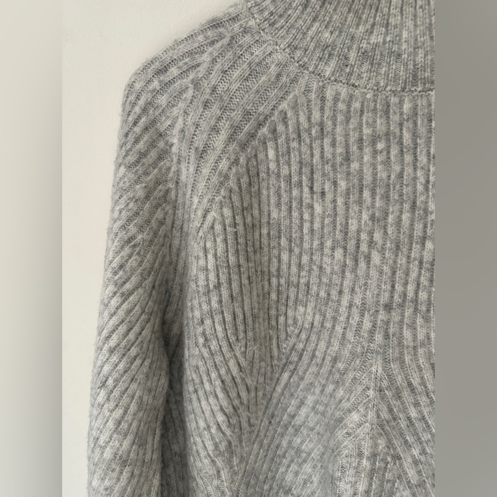 Gray Ribbed Women's Sweater - Picture 3 of 6